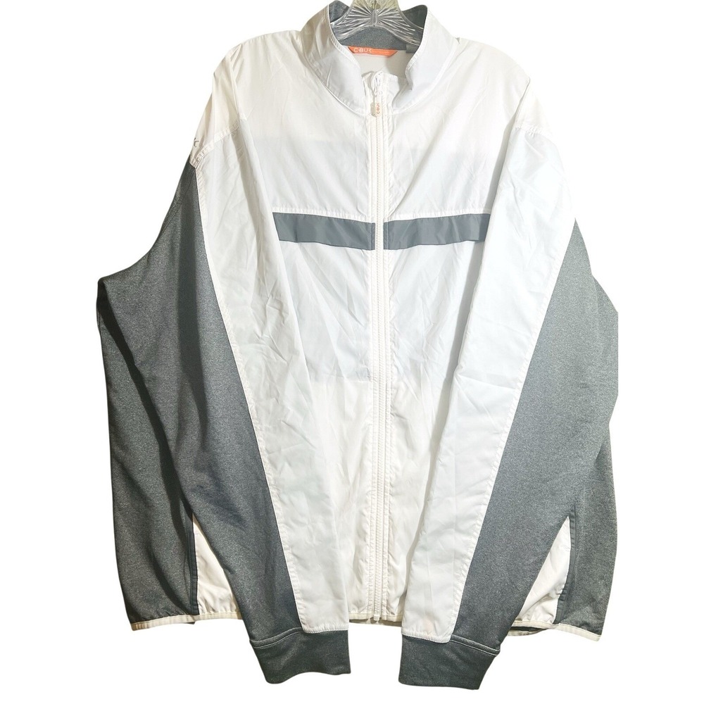 CBUK by Cutter & Buck Mens Full Zip Windbreaker Jacket Black Gray White XXXL/TTG